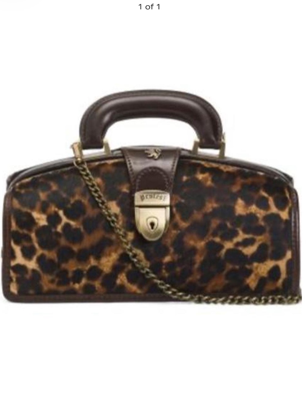 Pratesi Dr Bag Leopard Print Top-Handle Bag in Brown